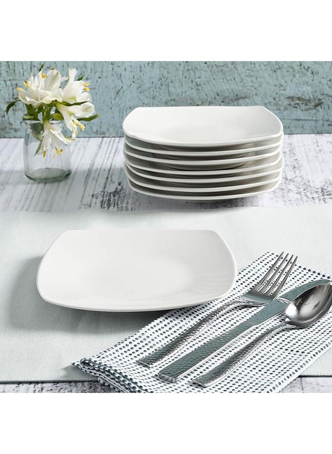Generic - Home Zen Buffet Dinnerware 8Piece Porcelain Chip And Scratch Resistant Dinner Plate Set White - Image 1