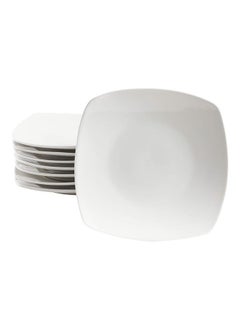Home Zen Buffet Dinnerware 8Piece Porcelain Chip And Scratch Resistant Dinner Plate Set White