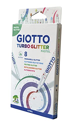 Giotto أقلام فيelt tip من جيوتو تيربو جلتر، قابلة للغسل بشكل ممتاز، رأس دقيق 2.8 مم، 8 ألوان باستيل، مثالية للأطفال، الحفلات والمدارس - Image 2