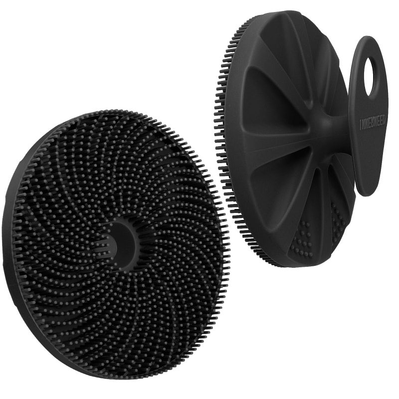 INNERNEED Food-Grade Silicone Body Scrubber Exfoliating & Massaging Shower Brush, More Hygienic Bathing Tool, for All Skin Types, Lathers Well, Longer Service Life (Black) - Image 1