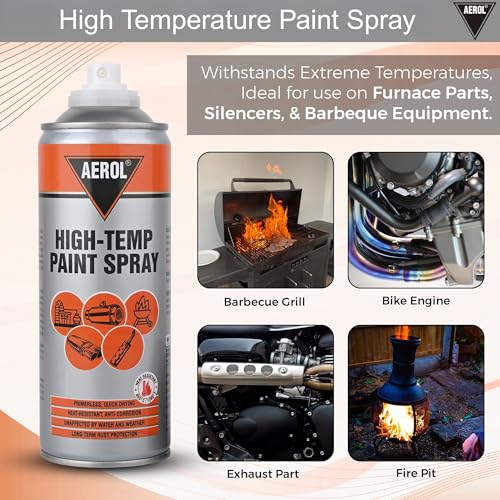 AEROL High-Temp Paint Spray, Grade 6351 (300 g, Silver) – Primerless, Heat-Resistant Anti-Corrosion Coating for Silencers, Furnaces, Generators, and Barbeque Equipment - Image 3