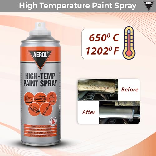 AEROL High-Temp Paint Spray, Grade 6351 (300 g, Silver) – Primerless, Heat-Resistant Anti-Corrosion Coating for Silencers, Furnaces, Generators, and Barbeque Equipment - Image 5