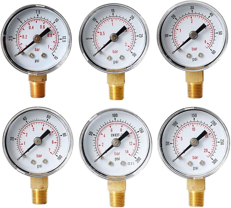 High Accuracy 0 60psi Pressure Gauge Brass Stainless Alloy For Water Oil Professional - Image 3