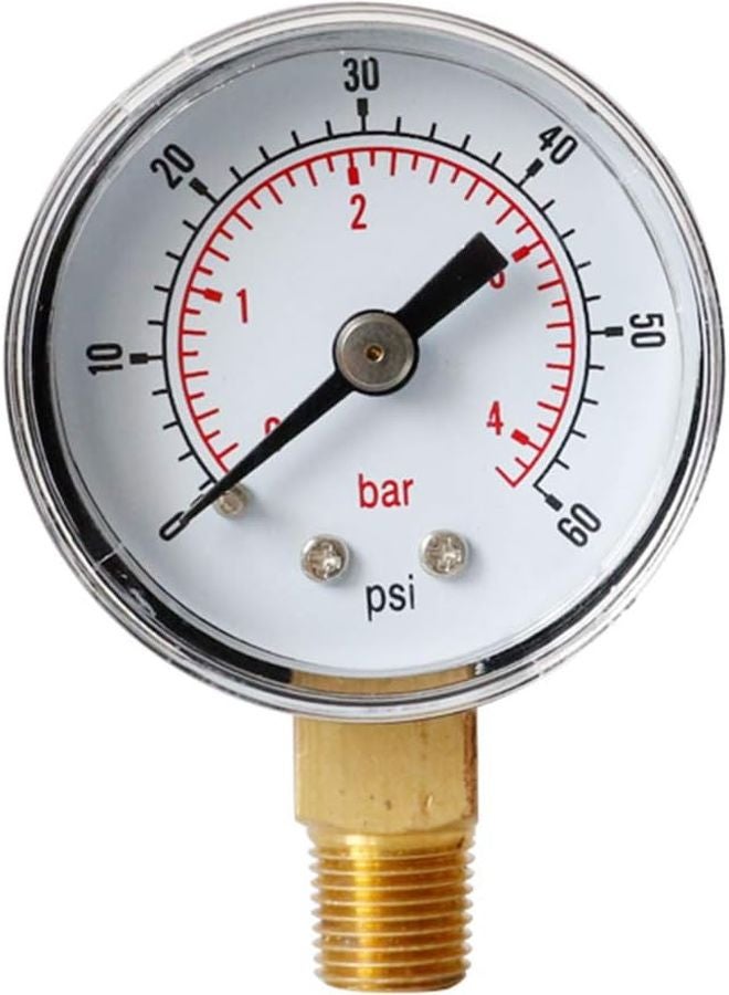 High Accuracy 0 60psi Pressure Gauge Brass Stainless Alloy For Water Oil Professional - Image 1