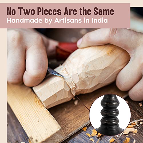 Luxe Designs Large Candle Holders for Pillar Candles - Decorative Rustic Centerpiece Pillars Compatible with Battery-Operated Candles - Tall Farmhouse Wooden Candle Holders Pillar - Set of 3 - Image 5