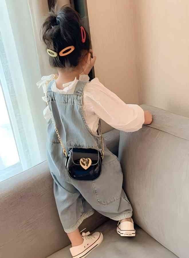 Girl princess small backpack crossbody bag cute handbag BLACK（13*11*6cm） - Image 3