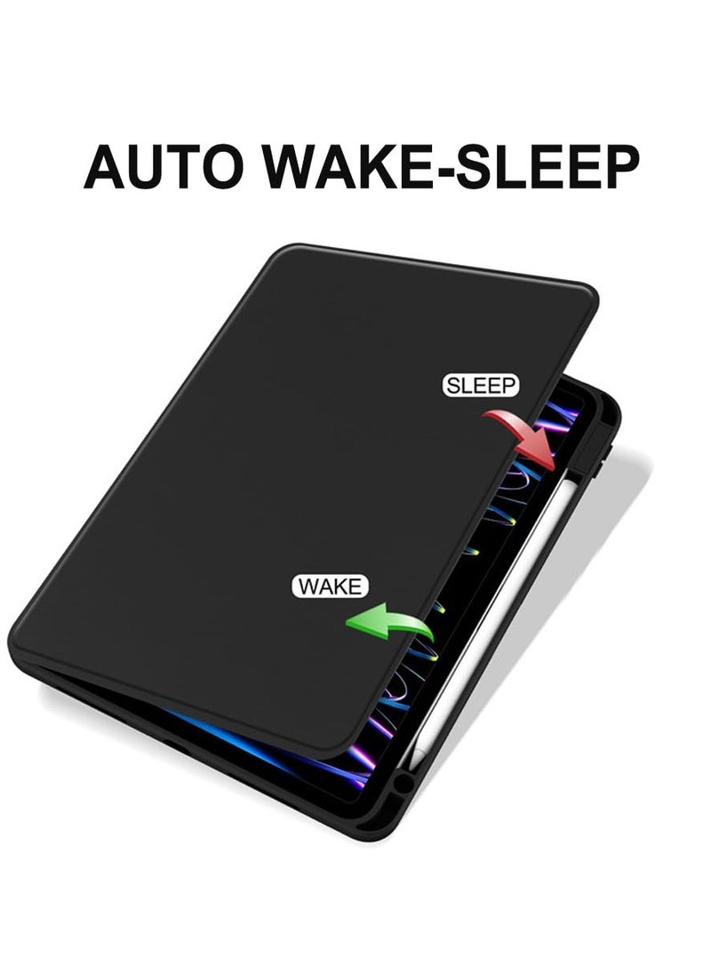 Case for  Honor Pad X9 11.5 Inch,Tablet Protective Case With Pen Slot, Acrylic 360 ° Rotating Design, Automatic Wake-up/sleep, Soft Leather,Blackft Leather,Black