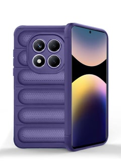 Wtech Xiaomi Redmi Note 14 Pro 5G 2025  Premium Translucent within Air Bag TPU with Band Texture Case Cover - Eggplant Purple  - Image 1