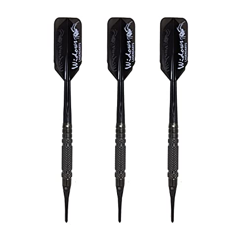 Laserdarts Black Widow Soft Tip Tungsten Darts Knurled Barrel 18 Gram - Image 1