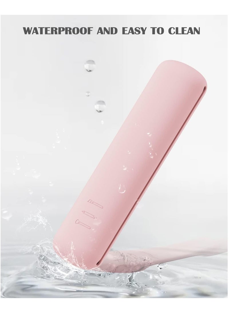 INOVERA (LABEL) INOVERA (LABEL) Silicone Large Makeup Brush Holder, Cosmetic Face Brushes Pouch, Magnetic Anti-Fall Out, Soft And Sleek Makeup Tools Organizer For Travel (Light Pink, Width:6 Cm)  - Image 5