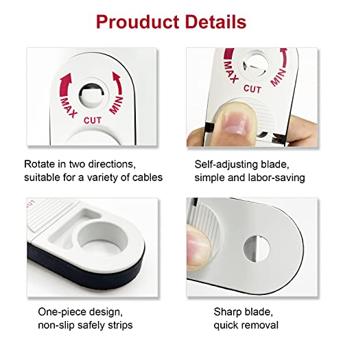 GROWORD Universal Network Wire Stripping Tool for Cat5e, Cat 6, Cat 6a, Cat7, Cat 8 - Professional Coaxial Cable Stripper, And Cutters - Utp, Stp, Sftp Pocket Cable Stripper Tool（White） - Image 4