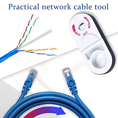 GROWORD Universal Network Wire Stripping Tool for Cat5e, Cat 6, Cat 6a, Cat7, Cat 8 - Professional Coaxial Cable Stripper, And Cutters - Utp, Stp, Sftp Pocket Cable Stripper Tool（White） - Image 5