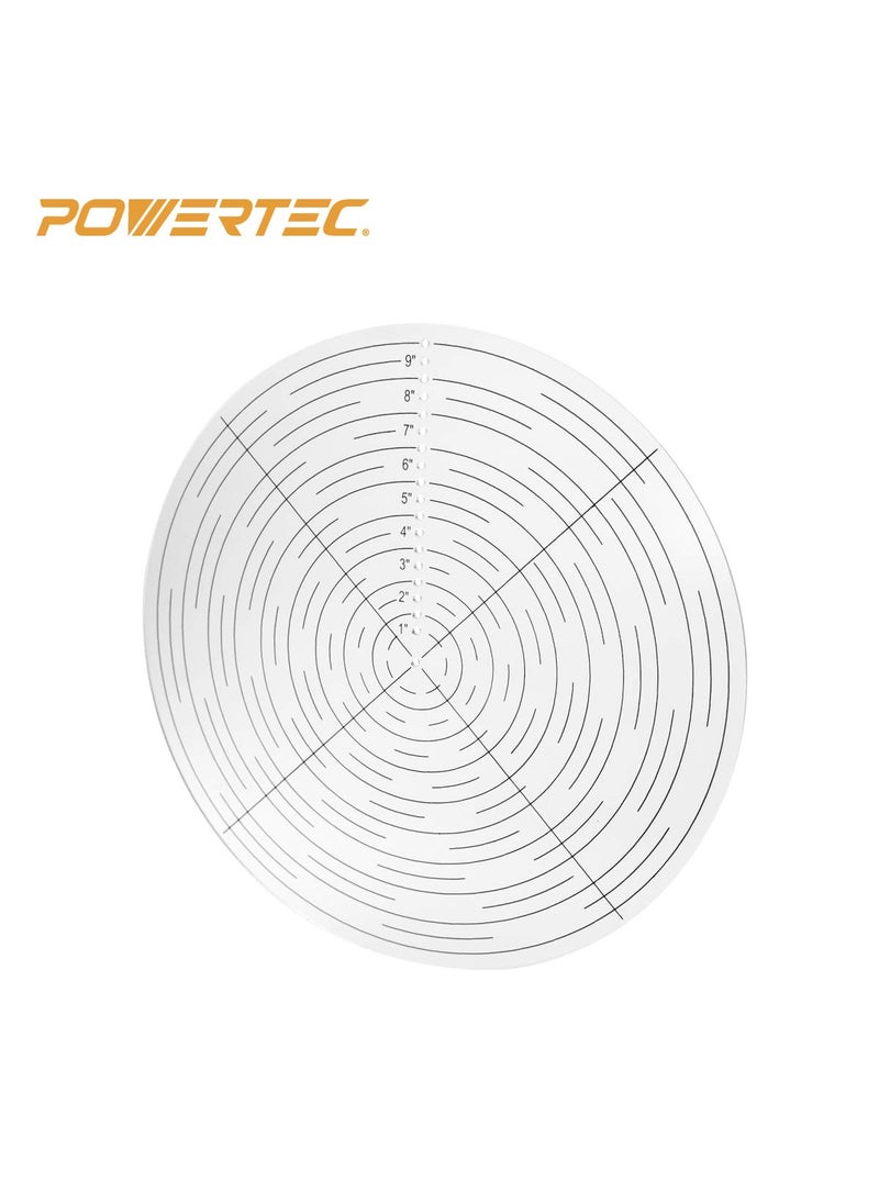 POWERTEC POWERTEC 10" Round Center Finder Tool Compass Acrylic for Irregular Shapes, Drawing Circles on Wood, Poster Board, Plastic, Measuring Tools for Wood Lathe, Woodworking, Carpenter (71421)  - Image 2