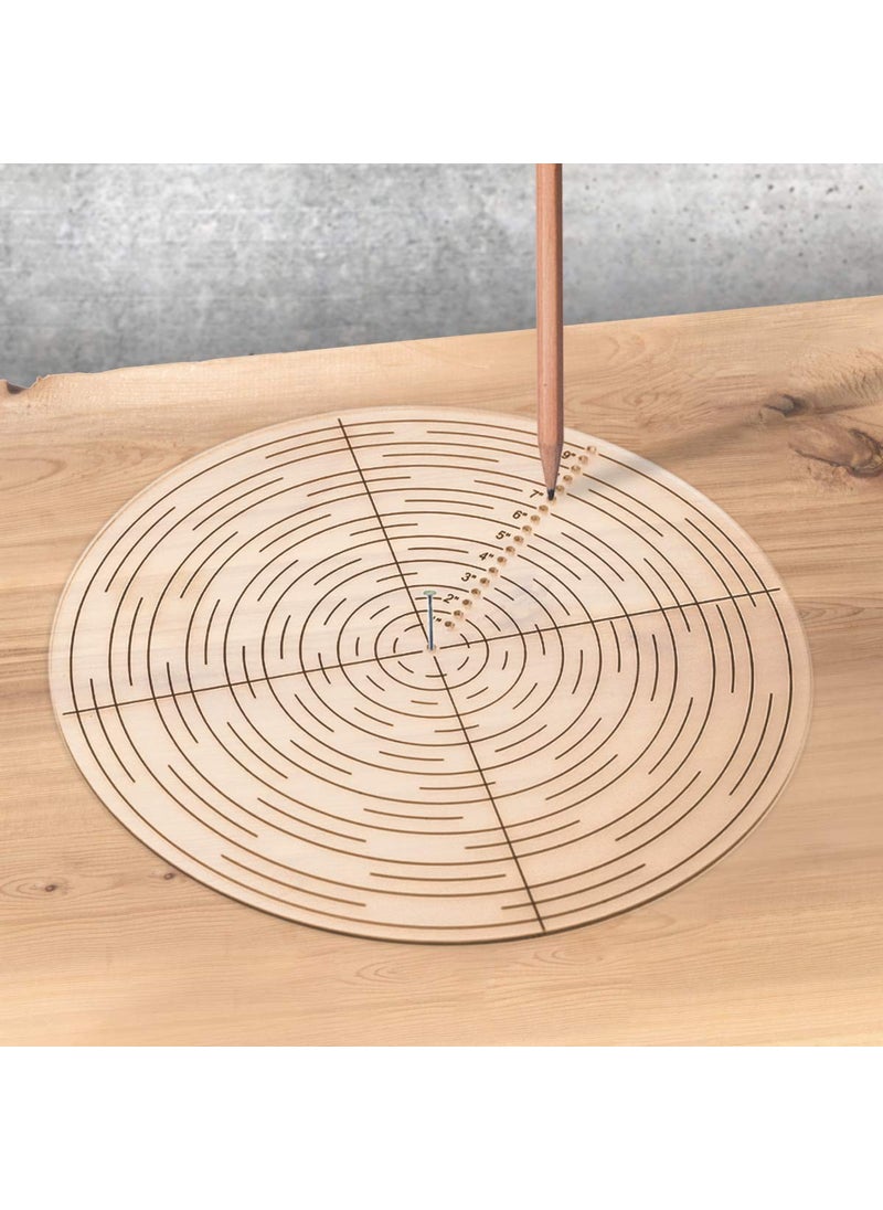 POWERTEC POWERTEC 10" Round Center Finder Tool Compass Acrylic for Irregular Shapes, Drawing Circles on Wood, Poster Board, Plastic, Measuring Tools for Wood Lathe, Woodworking, Carpenter (71421)  - Image 4