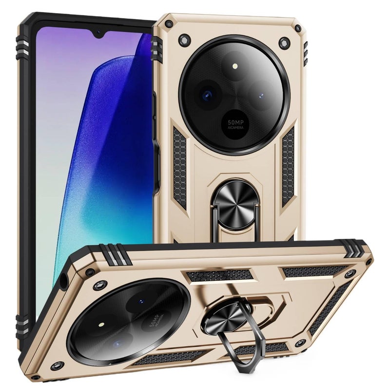 LS غطاء MagSafe بTPU لـ Redmi Note 13 Pro مع حماية من السقوط وحامل قائم مع مقاوم للصدمات مع مغناطيس قوي باللون Gold مغناطيسي بوظيفة حامل من مادة TPU باللون الذهبي باللون الأحمر - Image 1