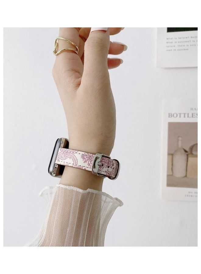 نيبمينينت سوار ساعة بديل من الجلد رفيع و صغير لساعة ابل سيريس 7/6/SE/5/4/3/2/1 مقاس 45/44/42 مم وردي - Image 3