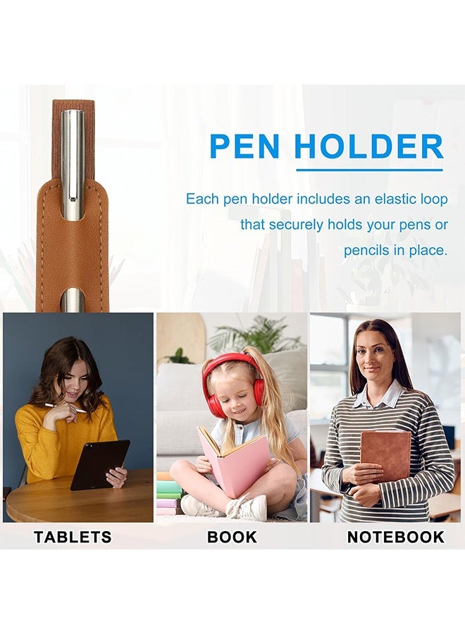 Quantum 8 PCS Leather Pen Holder, Adjustable Pen Loop Holder for Notebook, PU Leather Pen Holder for Tablet Diary Notebook - Image 5