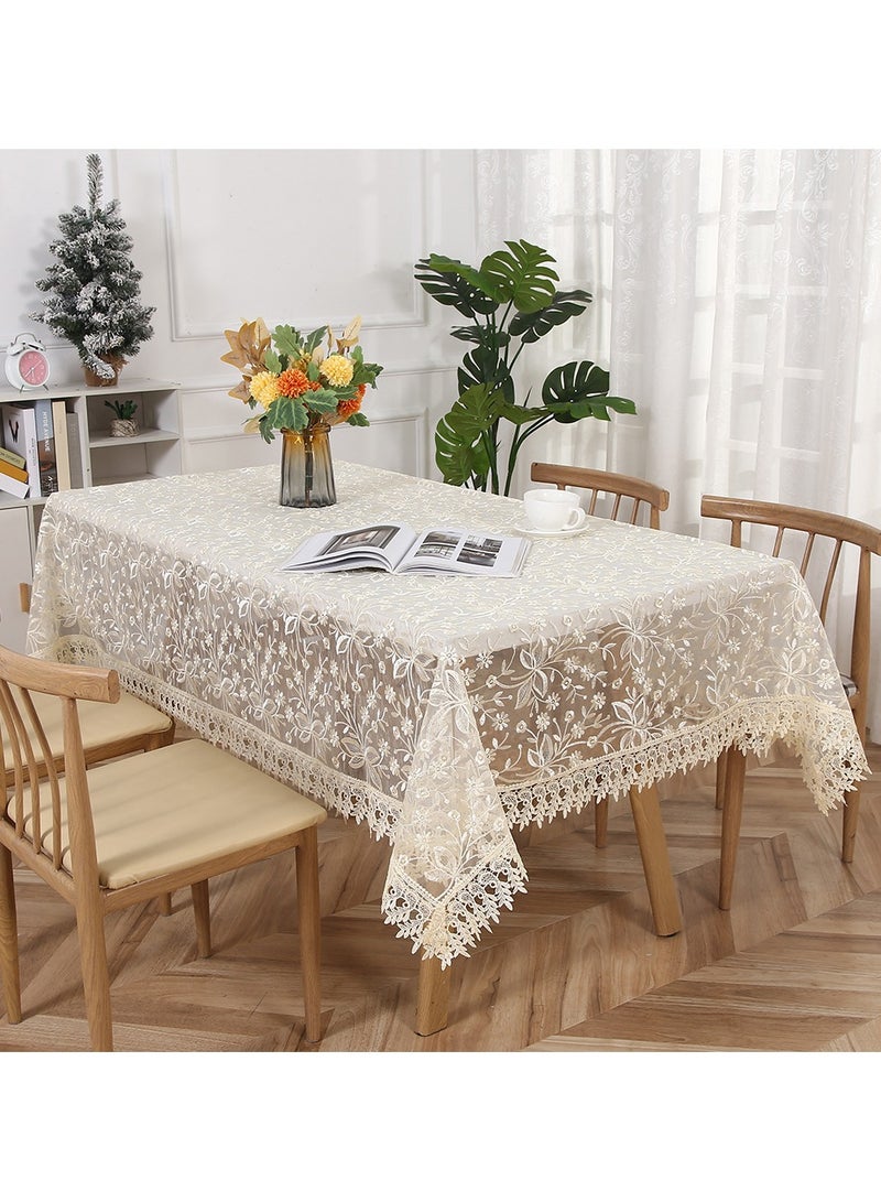 EBMINI New Mesh Embroidered Lace Tablecloth 