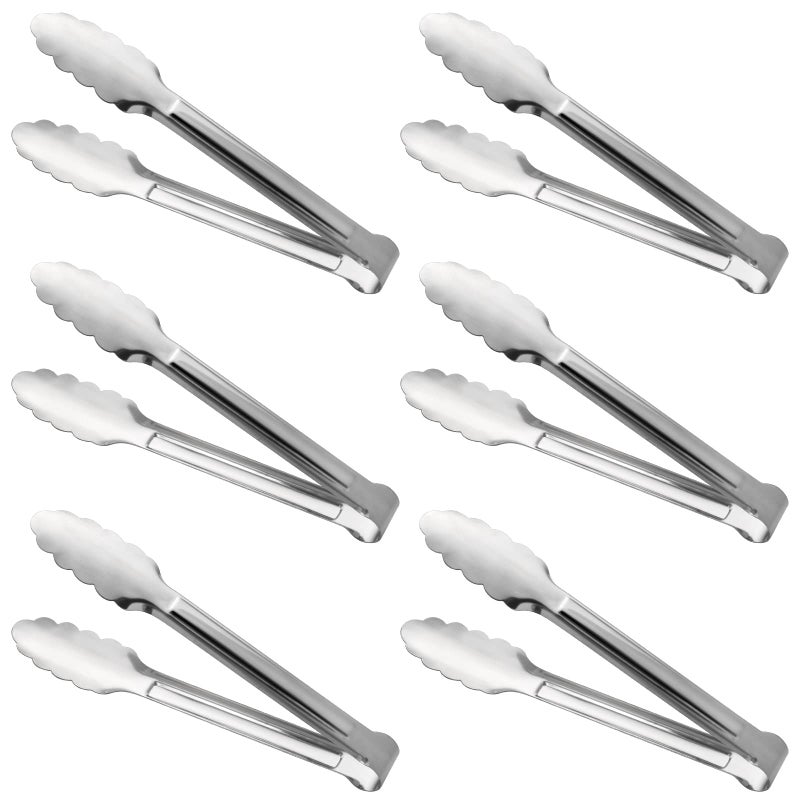 ACAUTO Stainless Steel Food Tongs Serving Tong Set of 6 12 Inch
