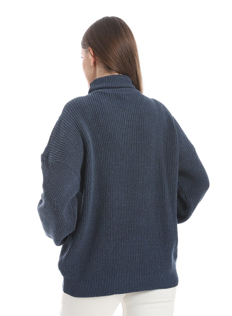 سيزار بلوفر صوف حريمي سادة برقبة عالية وتصميمات متعددة - Image 4