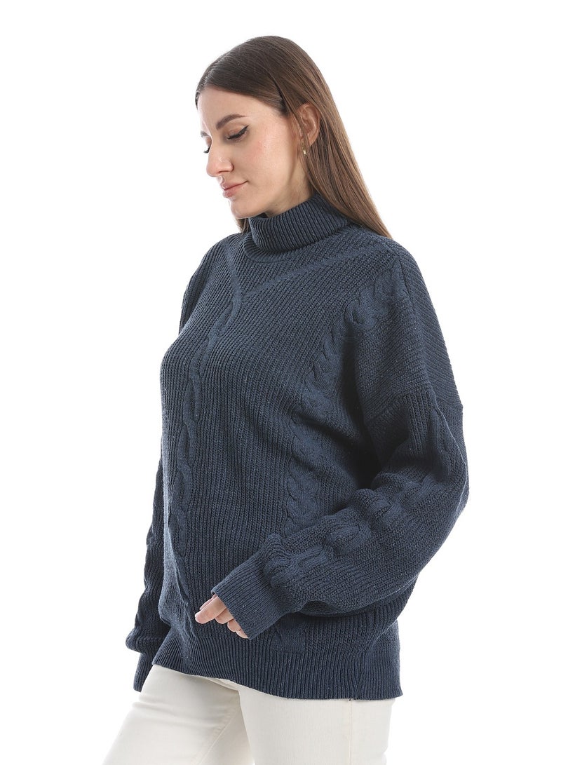 سيزار بلوفر صوف حريمي سادة برقبة عالية وتصميمات متعددة - Image 3