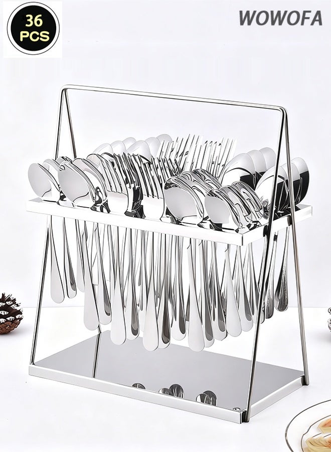 wowofa 36-piece tableware set, silver - Image 2