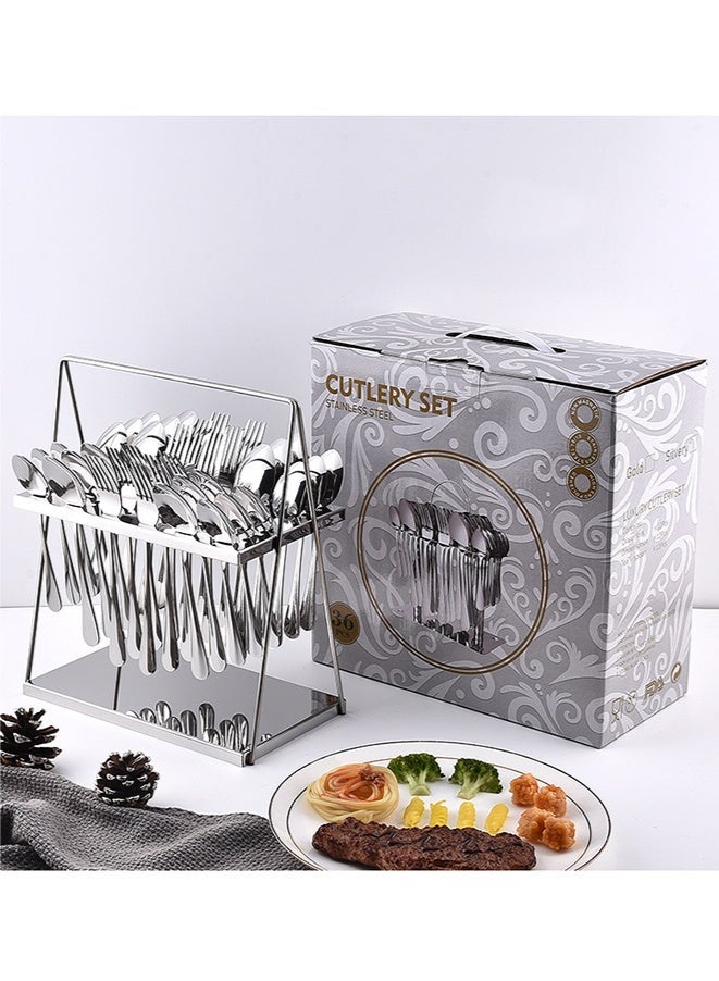 wowofa 36-piece tableware set, silver - Image 3
