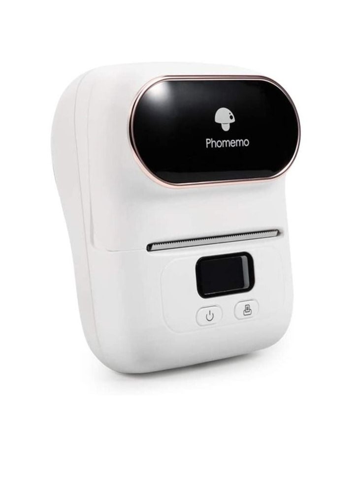 phomemo - Phomemo M110 Portable Thermal Label Printer Bluetooth Connection Apply For Labeling Shipping Office Cable Retail Barcode And More with 1 40×30mm Label Roll White - Image 1