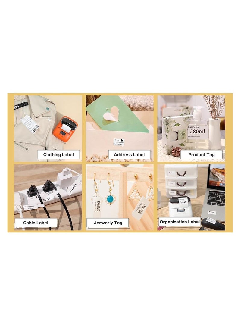 phomemo - Phomemo M110 Portable Thermal Label Printer Bluetooth Connection Apply For Labeling Shipping Office Cable Retail Barcode And More with 1 40×30mm Label Roll White - Image 1