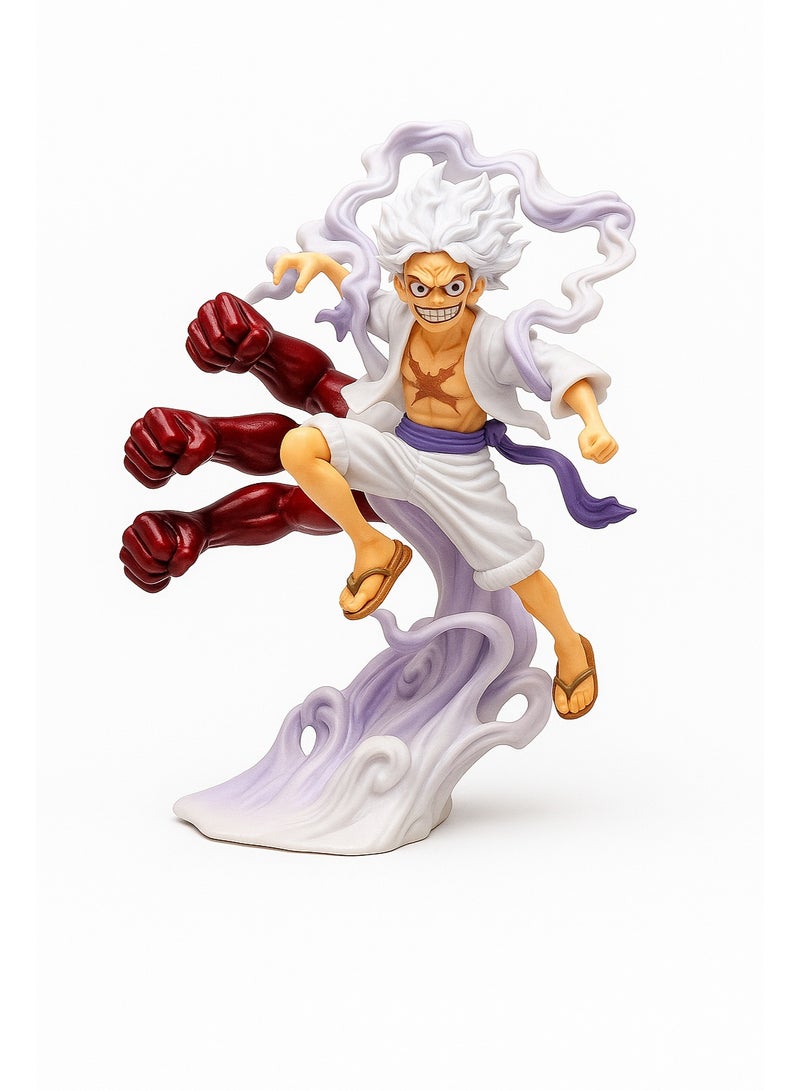 Rally Monkey D. Luffy Gear 5 Figure – Nika Fire Punch One Piece Anime Collectible - Image 2