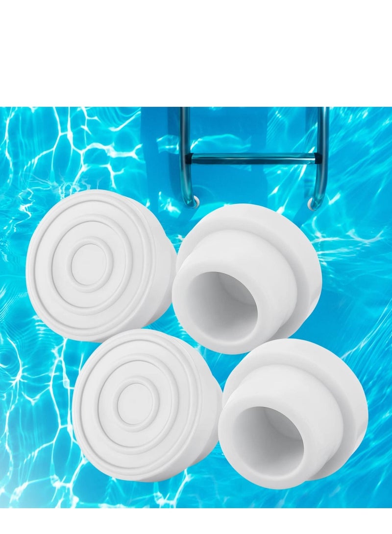 SYOSI مصدات درج حمام السباحة المطاطية (بيضاء) - تناسب أنابيب درج حمام السباحة بقطر 1.90 بوصة - غطاء مصد الداخل (عبوة من 4) - Image 1