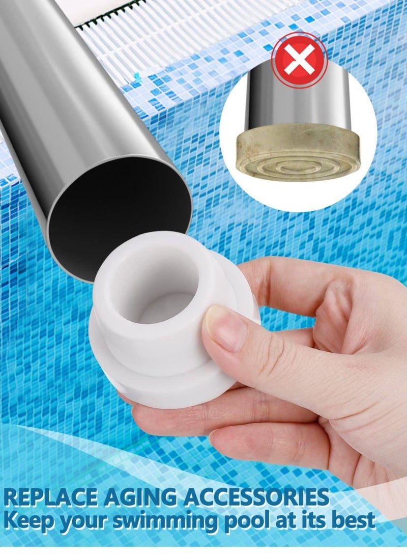 SYOSI مصدات درج حمام السباحة المطاطية (بيضاء) - تناسب أنابيب درج حمام السباحة بقطر 1.90 بوصة - غطاء مصد الداخل (عبوة من 4) - Image 5