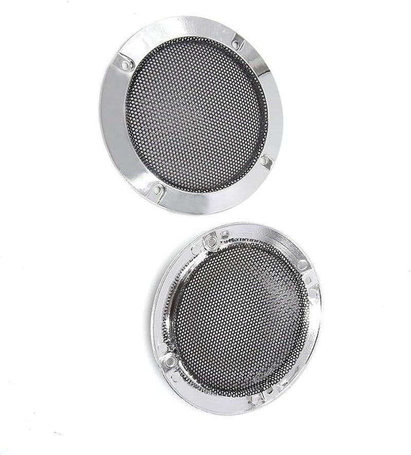 Silver Chrome Plating 4 9 Inch Car Audio Woofer Subwoofer Mesh Cover Protector 2Pcs - Image 2