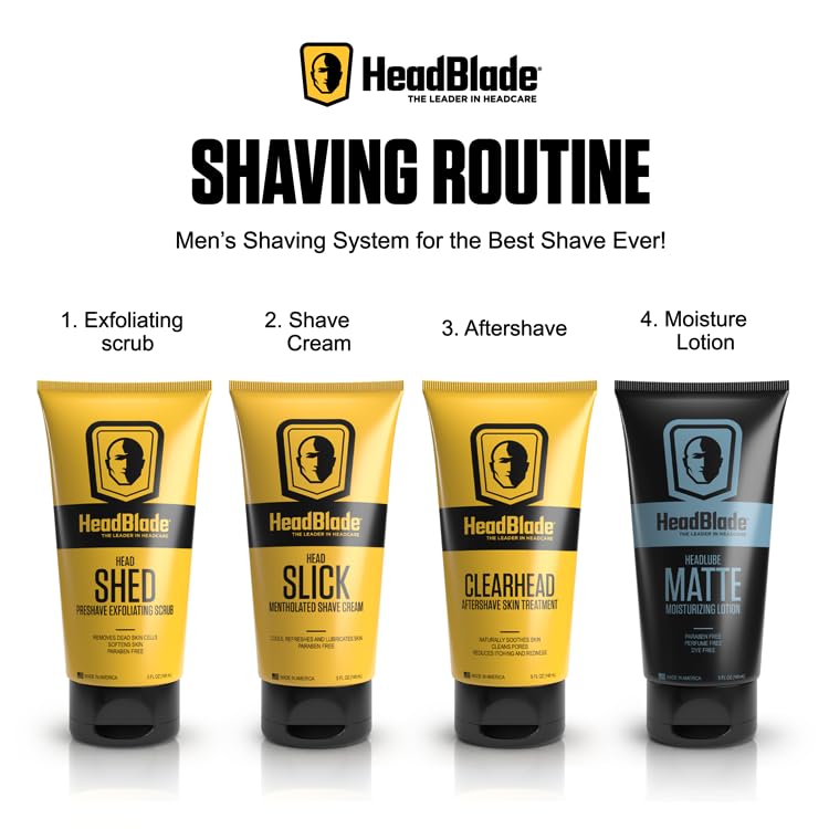 HeadBlade لوشن مرطب غير لامع من HeadBlade HeadLube للرجال (5 أونصة) - يترك الرأس ناعمًا وخاليًا من الدهون، تجربة حلاقة الرأس المجانية - حافظ على انتعاشك وترطيبك باستخدام مرطب الرأس المصمم خصيصًا هذا - Image 3