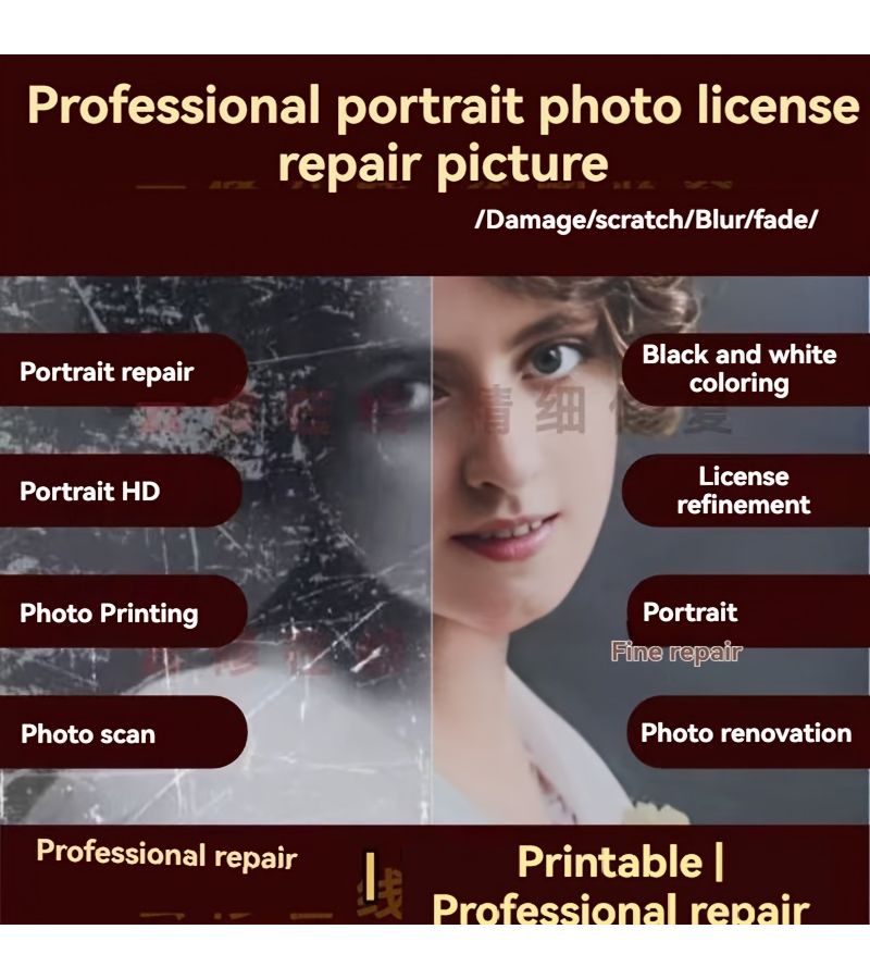 Old Photo Restoration Repair Service 6 Inch For Peeling Scratches Color Damage High Definition Print - Image 2