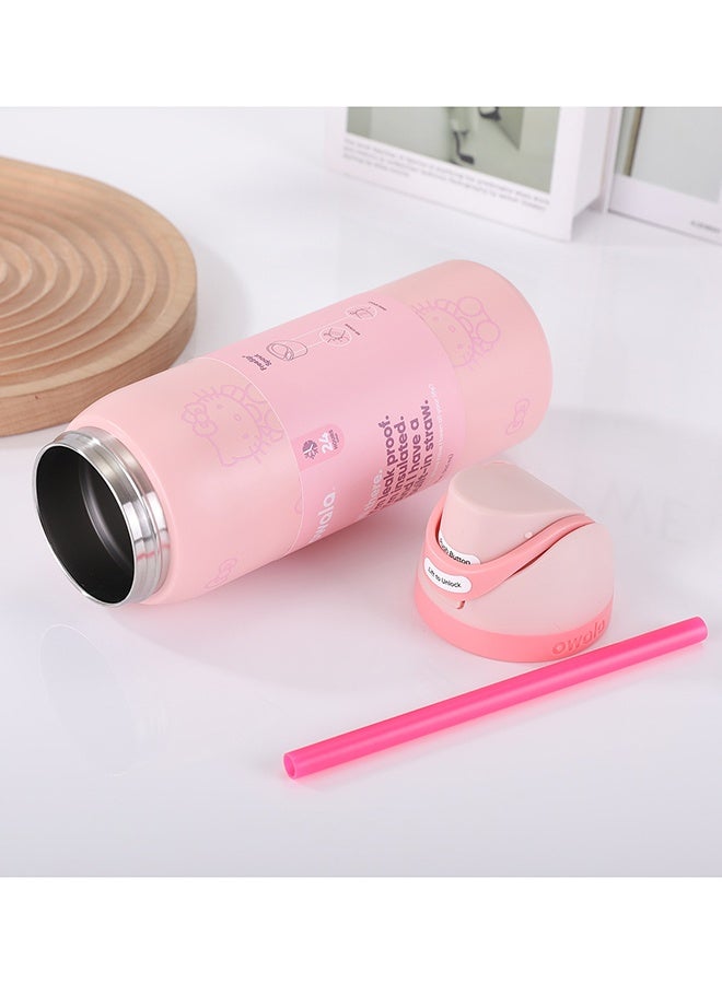 زجاجة ماء فري سيب المعزولة من الفولاذ المقاوم للصدأ مع ماصة للرياضة والسفر والمدرسة. زجاجة ماء رياضية خالية من مادة BPA. - view 2