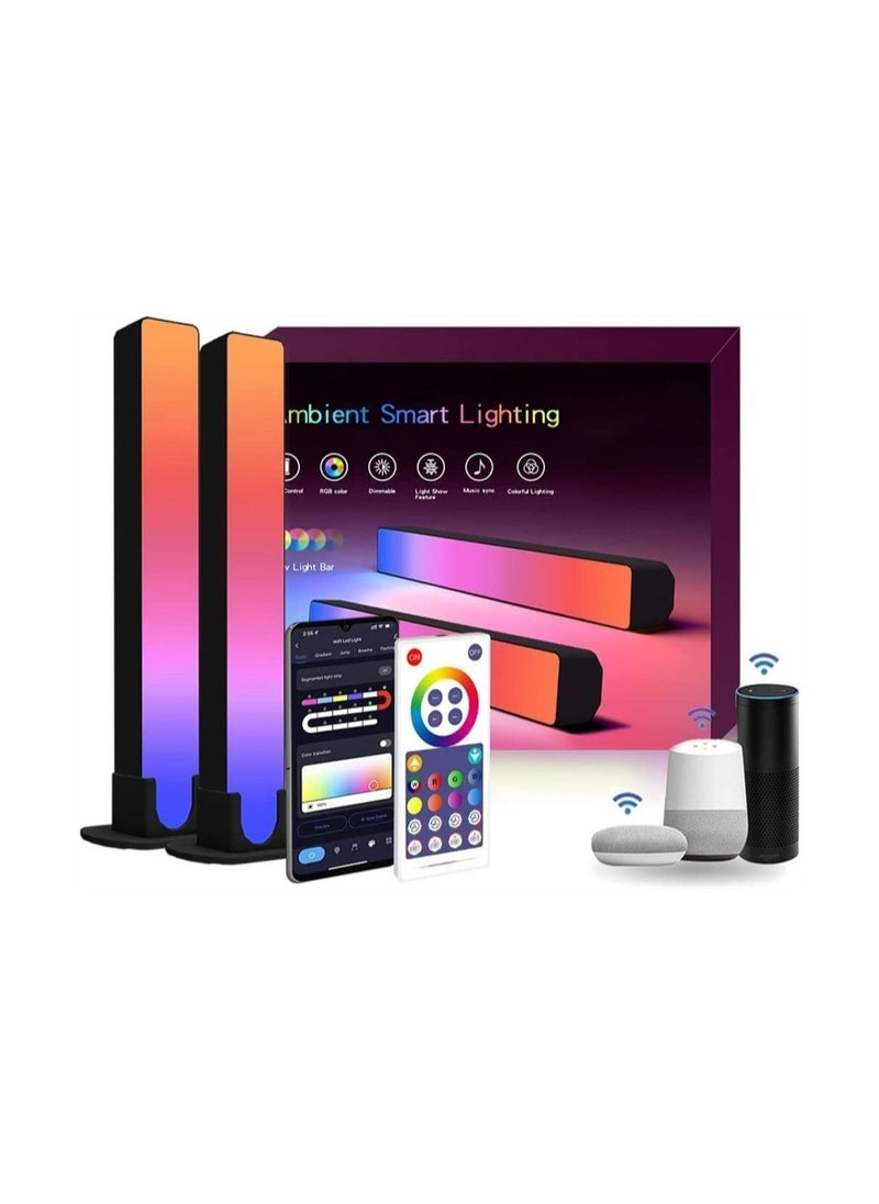 DMG TECH - Smart LED Light Bars, RGB Gaming Lights with Alexa and Google Assistant, Sync with Music,Video,Game , APP Remote Voice Control, RGBIC Gaming Lights With Scene Modes and Music Modes, 2 Sticks - Image 1