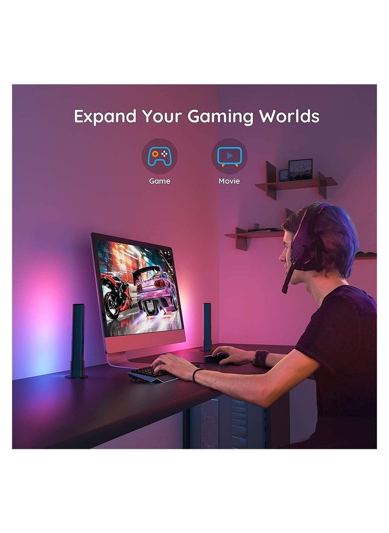 DMG TECH - Smart LED Light Bars, RGB Gaming Lights with Alexa and Google Assistant, Sync with Music,Video,Game , APP Remote Voice Control, RGBIC Gaming Lights With Scene Modes and Music Modes, 2 Sticks - Image 1