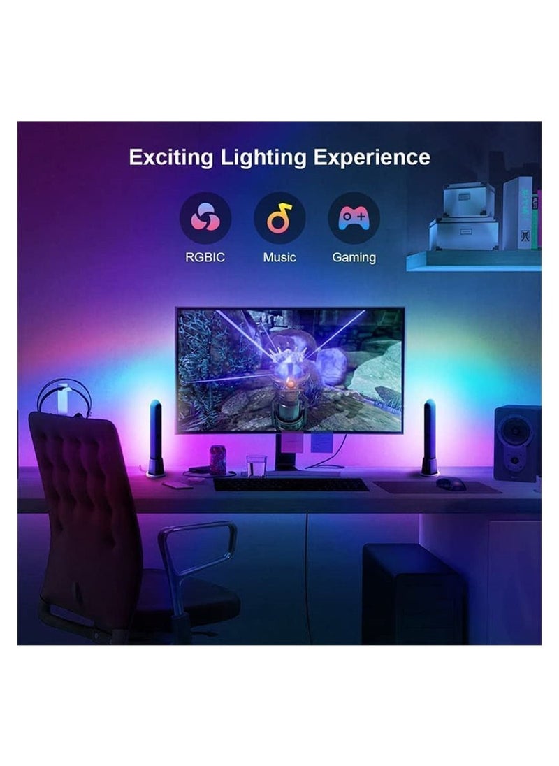 DMG TECH - Smart LED Light Bars, RGB Gaming Lights with Alexa and Google Assistant, Sync with Music,Video,Game , APP Remote Voice Control, RGBIC Gaming Lights With Scene Modes and Music Modes, 2 Sticks - Image 1