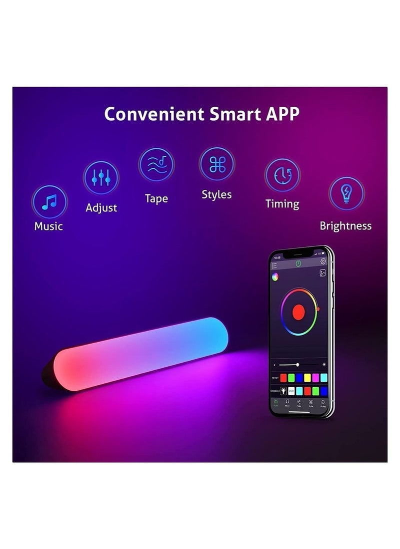 DMG TECH - Smart LED Light Bars, RGB Gaming Lights with Alexa and Google Assistant, Sync with Music,Video,Game , APP Remote Voice Control, RGBIC Gaming Lights With Scene Modes and Music Modes, 2 Sticks - Image 1