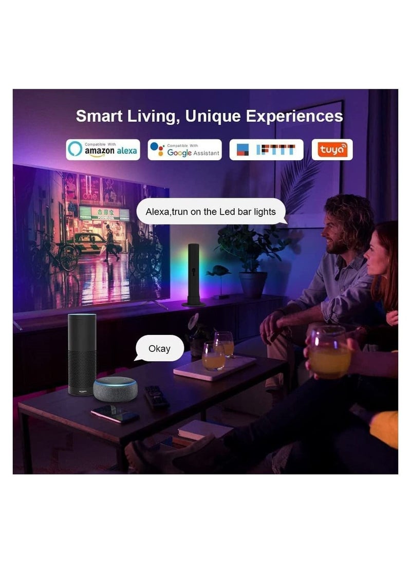 DMG TECH - Smart LED Light Bars, RGB Gaming Lights with Alexa and Google Assistant, Sync with Music,Video,Game , APP Remote Voice Control, RGBIC Gaming Lights With Scene Modes and Music Modes, 2 Sticks - Image 1