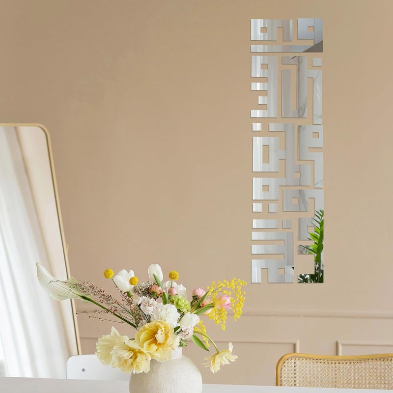 Premium 3D Silver Mirror Wall Sticker Decals Self-Adhesive Mirrored Wall Art for Bedroom and Living Room Decoration Peel and Stick DIY Mirror Surface - Image 3