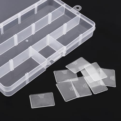OriGlam 1pcs 17x10CM Plastic Organizer Storage Box with Adjustable Dividers, Jewelry Storage Container Box for Office Supplies Beads Crafts Fishing Tackles (Transparent) - Image 4