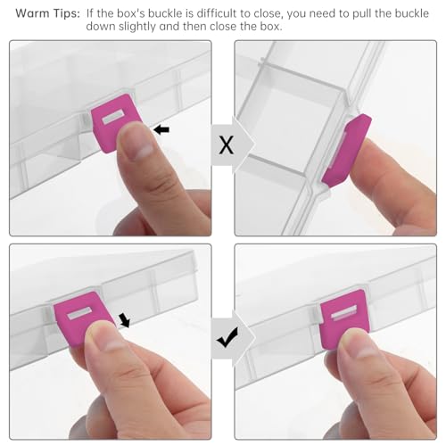 OriGlam 1pcs 17x10CM Plastic Organizer Storage Box with Adjustable Dividers, Jewelry Storage Container Box for Office Supplies Beads Crafts Fishing Tackles (Transparent) - Image 5