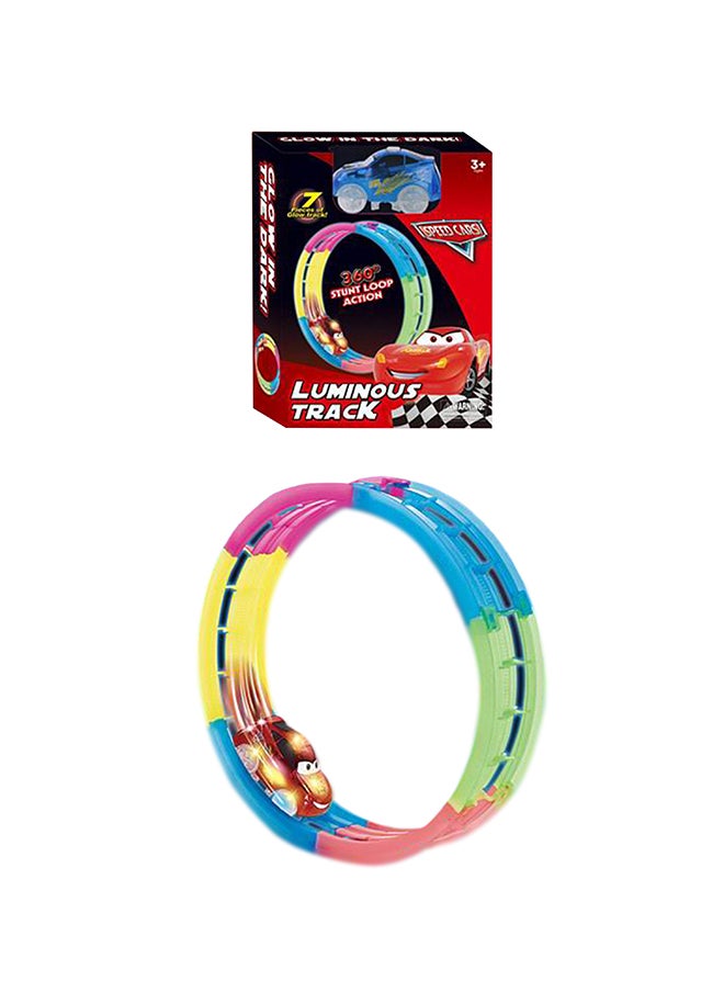 Toys Glow Racing Track 7 Pieces With Car, Flexible Pieces For Ages 3+ Years Old 
