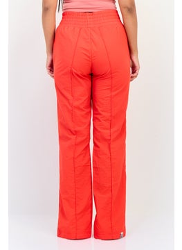 The Giving Movement Women Regular Fit Brand Logo Wide Leg Pants, Red  - Image 3