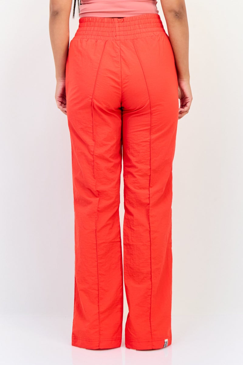 The Giving Movement Women Regular Fit Brand Logo Wide Leg Pants, Red - Image 3
