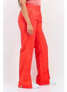 The Giving Movement Women Regular Fit Brand Logo Wide Leg Pants, Red  - Image 2