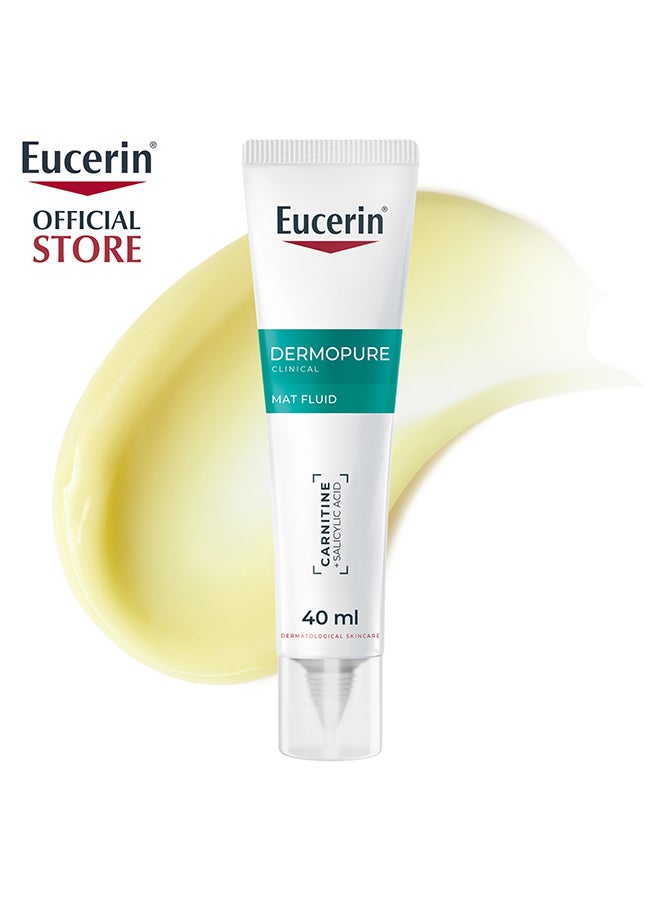 Eucerin كريم ديرموبيور كلينيكال مات فلويد مع حمض الساليسيليك للبشرة المعرضة للبثور وحب الشباب، يتحكم في زيادة الدهون، يصحح العيوب والمسام، ويرطب، مع تأثير مطفي، مناسب للبشرة الحساسة، 40 مل - Image 3