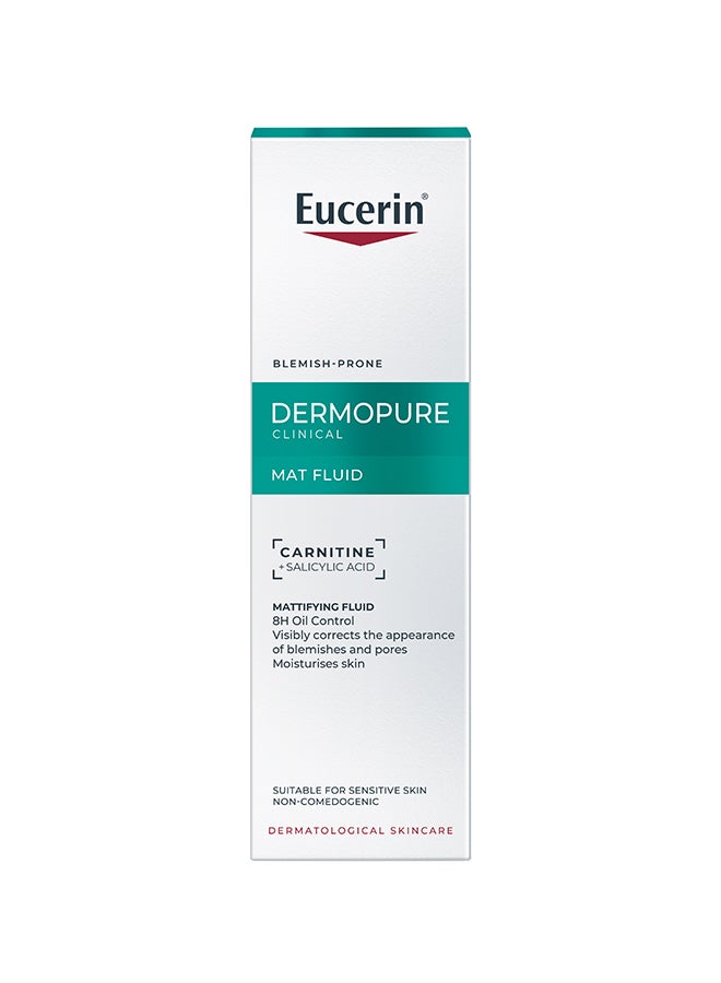 Eucerin كريم ديرموبيور كلينيكال مات فلويد مع حمض الساليسيليك للبشرة المعرضة للبثور وحب الشباب، يتحكم في زيادة الدهون، يصحح العيوب والمسام، ويرطب، مع تأثير مطفي، مناسب للبشرة الحساسة، 40 مل - Image 2
